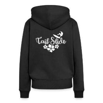 Tail Slide Surfing - Frauen Premium Bio Hoodie - Schwarz - Hinten - Julia (174cm)