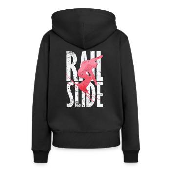 Rail Slide Skifahren - Frauen Premium Bio Hoodie - Schwarz - Hinten - Julia (174cm)