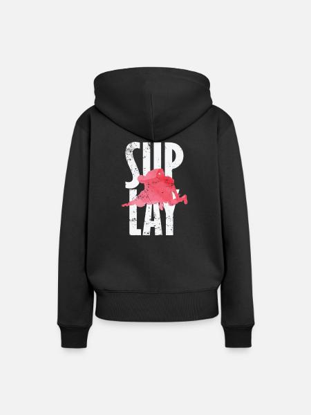 Slip lay Wrestling - Frauen Premium Bio Hoodie - Schwarz