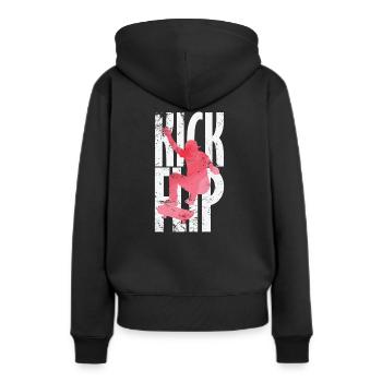 Kickflip Skateboard - Sweat à capuche Premium bio Femme - noir - Dos - Julia (174cm)