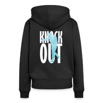 Knock Out Boxen - Frauen Premium Bio Hoodie - Schwarz - Hinten - Julia (174cm)