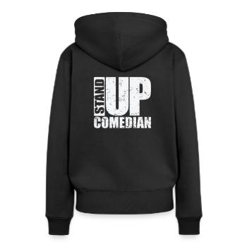 Stand Up Comedian Humor Witz - Frauen Premium Bio Hoodie - Schwarz - Hinten - Julia (174cm)