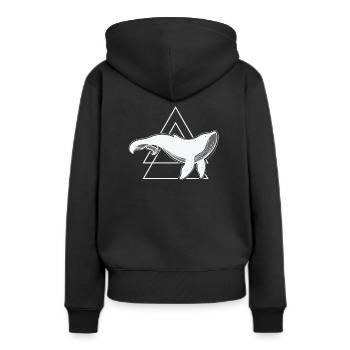 Blauwal Meeresbewohner - Frauen Premium Bio Hoodie - Schwarz - Hinten - Julia (174cm)