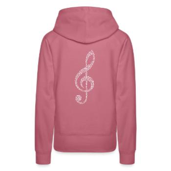 Clé de sol Tact Musique - Sweat à capuche Premium bio Femme - mauve - Dos - Isabella (175cm)