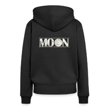 Lune Ciel Nocturne - Sweat à capuche Premium bio Femme - noir - Dos - Julia (174cm)
