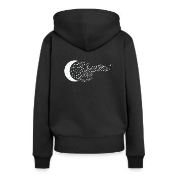 Lune, Ciel Nocturne, Espace - Sweat à capuche Premium bio Femme - noir - Dos - Julia (174cm)
