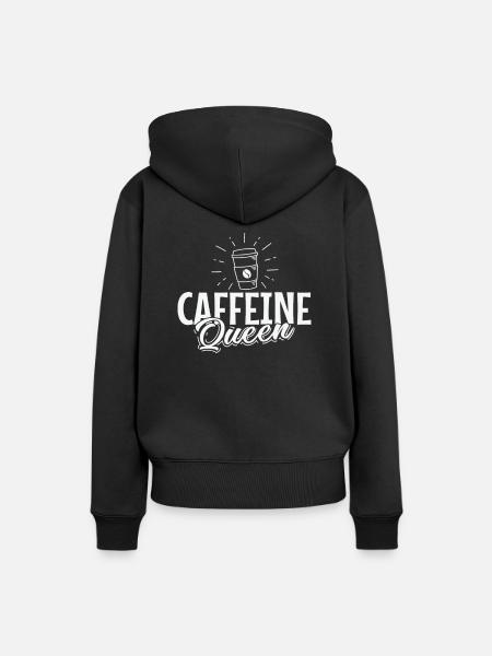 Caffeine Queen Kaffee - Frauen Premium Bio Hoodie - Schwarz