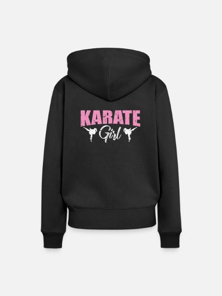 Karate Girl - Frauen Premium Bio Hoodie - Schwarz