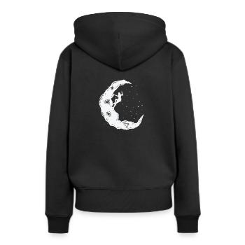 Escalade de bloc en demi-lune - Sweat à capuche Premium bio Femme - noir - Dos - Julia (174cm)