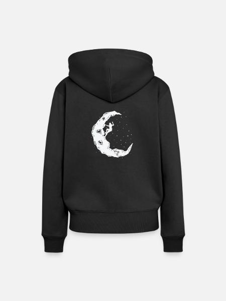 Halbmond Bouldern - Frauen Premium Bio Hoodie - Schwarz