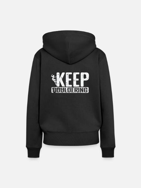 Keep Bouldering - Frauen Premium Bio Hoodie - Schwarz
