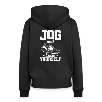 Jogging et jogging pour se connaître soi-même - Sweat à capuche Premium bio Femme - noir - Dos - Julia (174cm)
