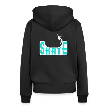 Skate Halfpipe Skateboard - Sweat à capuche Premium bio Femme - noir - Dos - Julia (174cm)