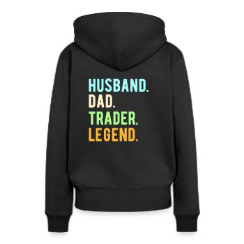 STOCK MARKET/FOREX TRADER trader legend - Frauen Premium Bio Hoodie - Schwarz - Hinten - Julia (174cm)