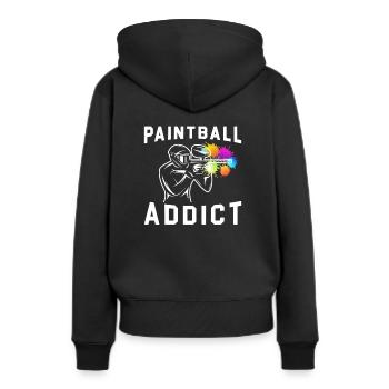 Paintball / Airsoft / Paintballer : Paintball - Sweat à capuche Premium bio Femme - noir - Dos - Julia (174cm)