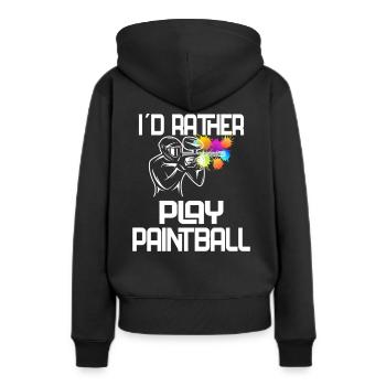Paintball / Airsoft / Paintballer: play Paintball - Frauen Premium Bio Hoodie - Schwarz - Hinten - Julia (174cm)