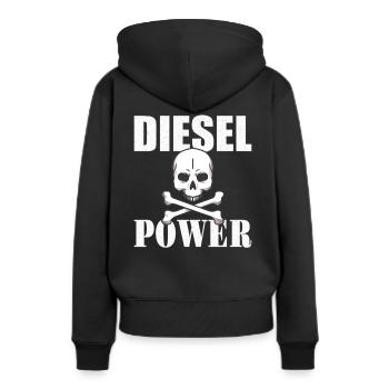 DIESEL MECHANIC / DIESEL TRUCKER Diesel Power - Sweat à capuche Premium bio Femme - noir - Dos - Julia (174cm)