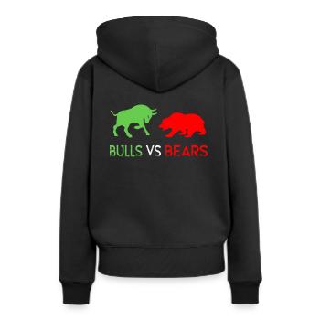 Stock Market trader/FOREX TRADER: Bulls vs. Bears - Frauen Premium Bio Hoodie - Schwarz - Hinten - Julia (174cm)