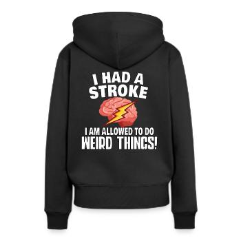 STROKE SURVIVOR REHAB GIFT IDEA weird things - Sweat à capuche Premium bio Femme - noir - Dos - Julia (174cm)