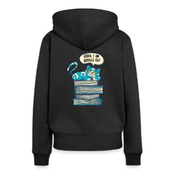 FUNNY CATS READING BOOK READER LITERATURE WRITING - Sweat à capuche Premium bio Femme - noir - Dos - Julia (174cm)