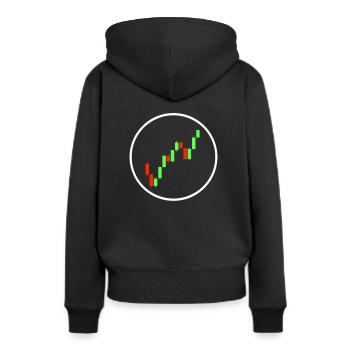 STOCK MARKET/FOREX TRADER candle sticks - Frauen Premium Bio Hoodie - Schwarz - Hinten - Julia (174cm)