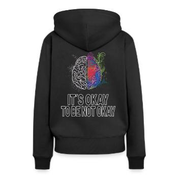 Mental Health Awareness Dépression Idea - Sweat à capuche Premium bio Femme - noir - Dos - Julia (174cm)