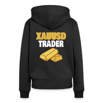 Gold Trader Forex Trader XAUUSD Trader - Sweat à capuche Premium bio Femme - noir - Dos - Julia (174cm)