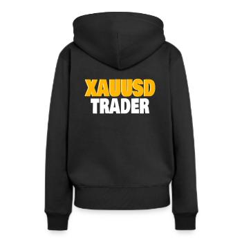 Gold Trader Forex Trader XAUUSD Trader - Sweat à capuche Premium bio Femme - noir - Dos - Julia (174cm)