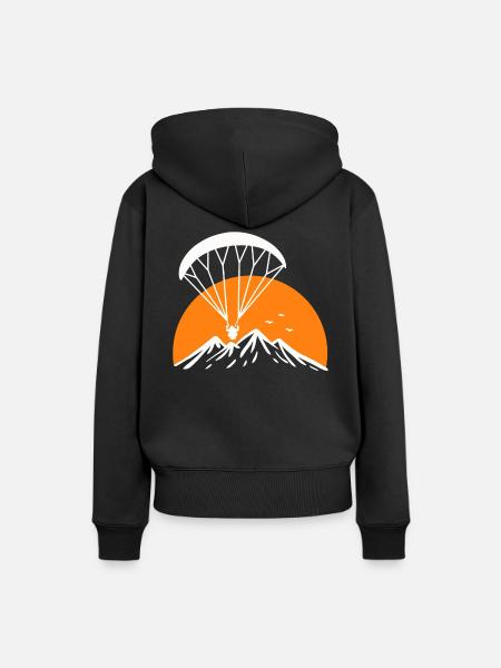 Paramotoring Retro Design - Frauen Premium Bio Hoodie - Schwarz