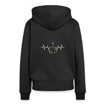 Knoblauch Pflanze - Frauen Premium Bio Hoodie - Schwarz - Hinten - Julia (174cm)