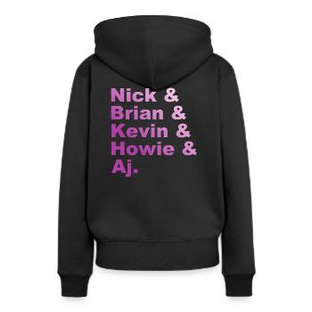 Backstreet - Trough My Heart - Nick, Brian, Aj - Frauen Premium Bio Hoodie - Schwarz - Hinten - Julia (174cm)