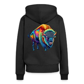 Bison - Sweat à capuche Premium bio Femme - noir - Dos - Julia (174cm)
