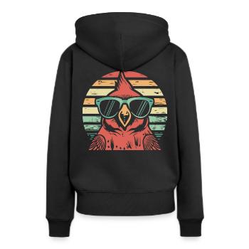 Cardinal Vogel Cardinal Rouge - Sweat à capuche Premium bio Femme - noir - Dos - Julia (174cm)