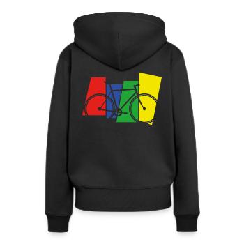 Fahrrad Fahrradtour - Frauen Premium Bio Hoodie - Schwarz - Hinten - Julia (174cm)