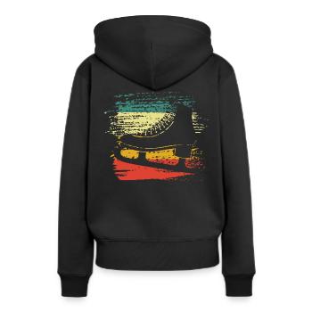 Schlittschuh - Frauen Premium Bio Hoodie - Schwarz - Hinten - Julia (174cm)