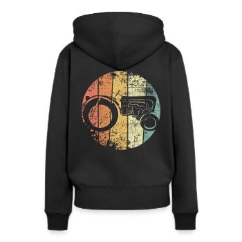 Traktor - Frauen Premium Bio Hoodie - Schwarz - Hinten - Julia (174cm)