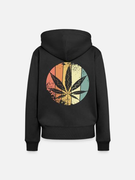 Hanf Cannabis - Frauen Premium Bio Hoodie - Schwarz