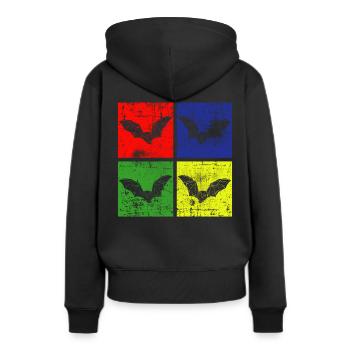 Chauves-souris - Sweat à capuche Premium bio Femme - noir - Dos - Julia (174cm)