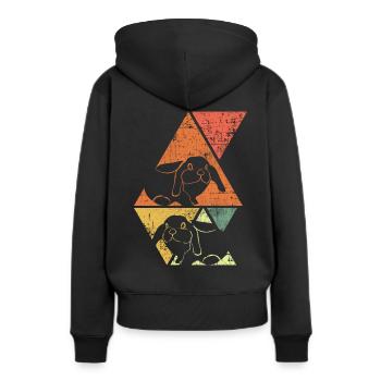 Lapin lapin - Sweat à capuche Premium bio Femme - noir - Dos - Julia (174cm)