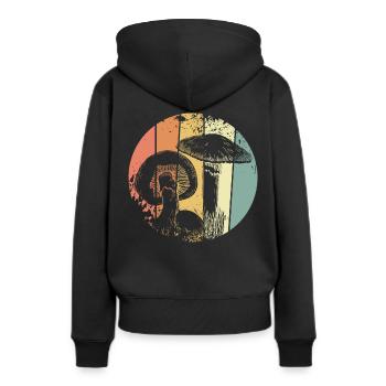 Pilzsammler Pilze - Frauen Premium Bio Hoodie - Schwarz - Hinten - Julia (174cm)