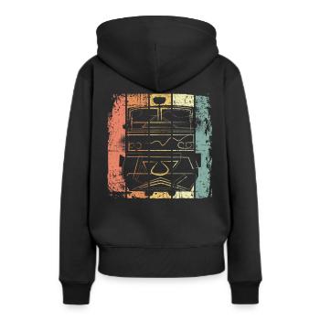 Chemin de fer - Sweat à capuche Premium bio Femme - noir - Dos - Julia (174cm)