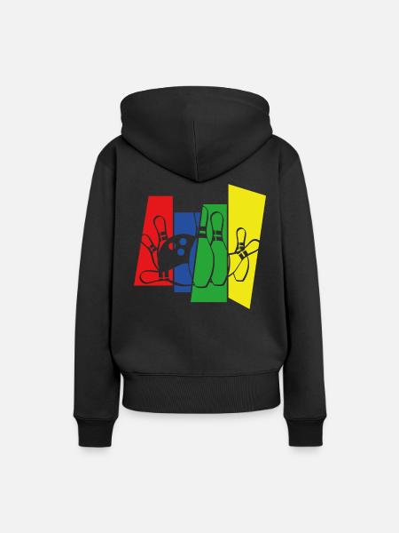 Bowling - Frauen Premium Bio Hoodie - Schwarz