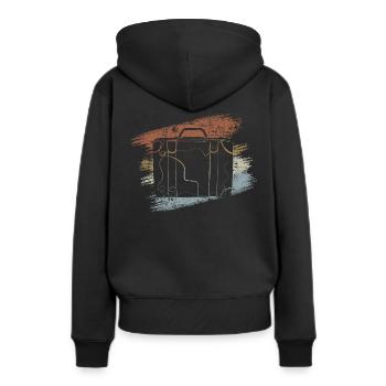 Voyager valise vacanciers - Sweat à capuche Premium bio Femme - noir - Dos - Julia (174cm)