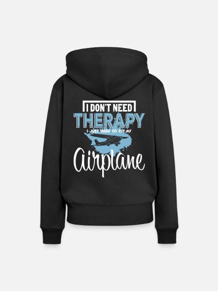 Flugzeug - Frauen Premium Bio Hoodie - Schwarz