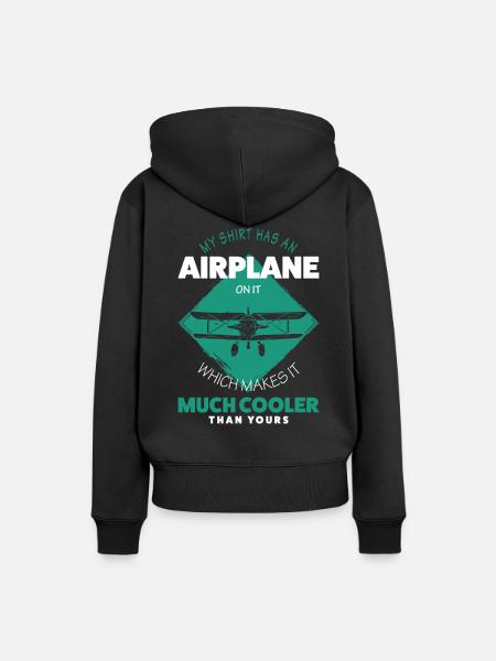 Flugzeug - Frauen Premium Bio Hoodie - Schwarz