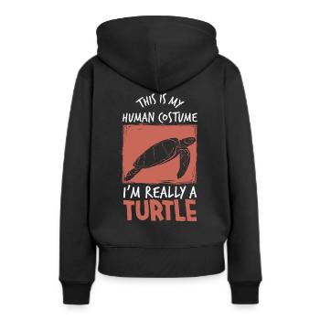 Tortue - Sweat à capuche Premium bio Femme - noir - Dos - Julia (174cm)