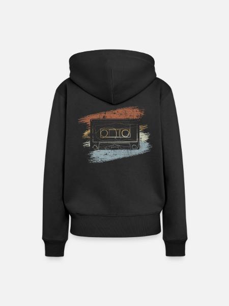 Kassette Vinyl - Frauen Premium Bio Hoodie - Schwarz