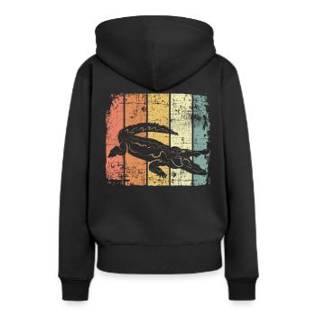 Alligator - Sweat à capuche Premium bio Femme - noir - Dos - Julia (174cm)