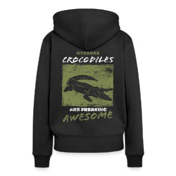 Alligator - Sweat à capuche Premium bio Femme - noir - Dos - Julia (174cm)