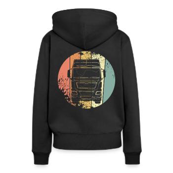 Poids lourds - Sweat à capuche Premium bio Femme - noir - Dos - Julia (174cm)